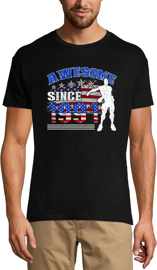Herren Grafik T-Shirt Fantastisch seit 1991 – Awesome Since 1991 – Geschenk 33. Geburtstag Jahrestag 33 Jahre Jubiläum 33 Jährige Mann Jahrga...