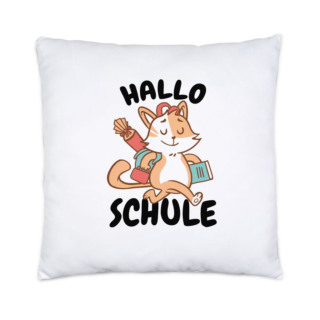 Hallo Schule Kissen Geschenkidee zur Schulstart oder Einschulung für Erstklässler Schulanfänger