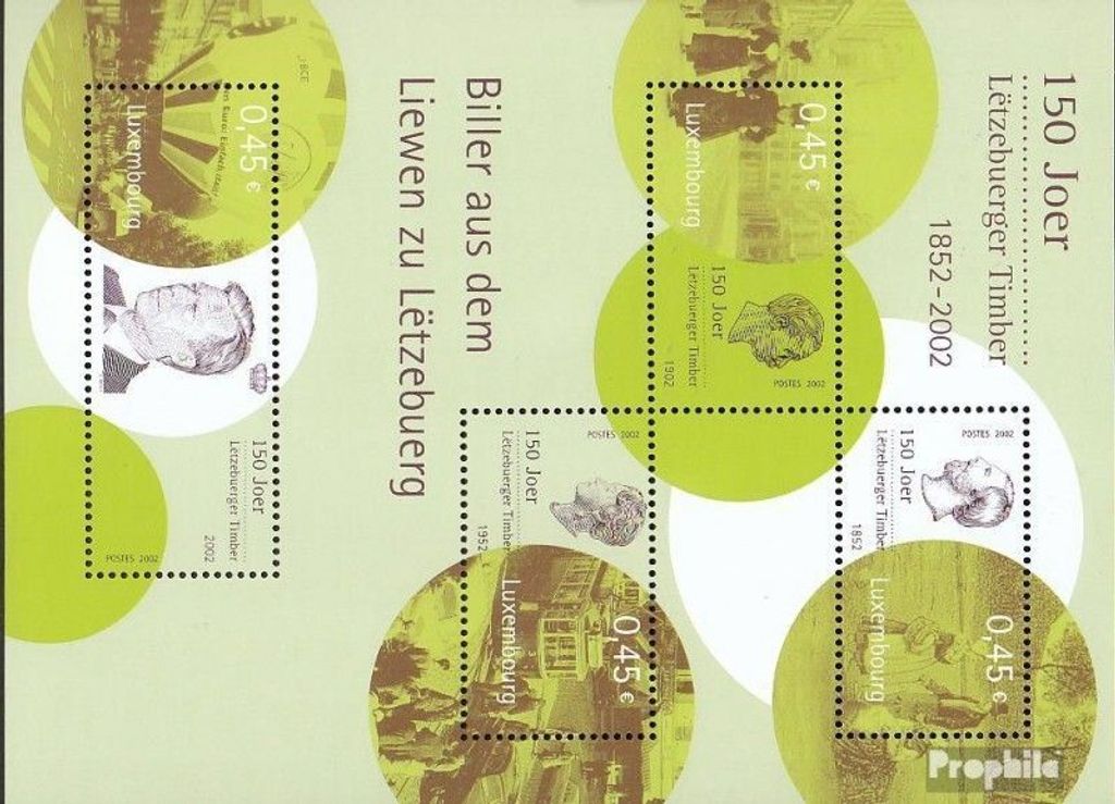 Briefmarken Luxemburg 2002 Mi Block19 (kompl.Ausg.) postfrisch Philatelie