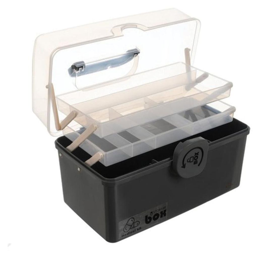 Organizer na leki 32 × 22,5 × 19 cm, szary Zdjęcie produktu 