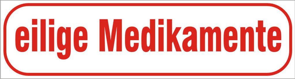 INDIGOS UG - Magnetschild "eilige Medikamente" 45 x 12 cm - Magnetfolie für Auto / LKW / Truck / Baustelle / Firma