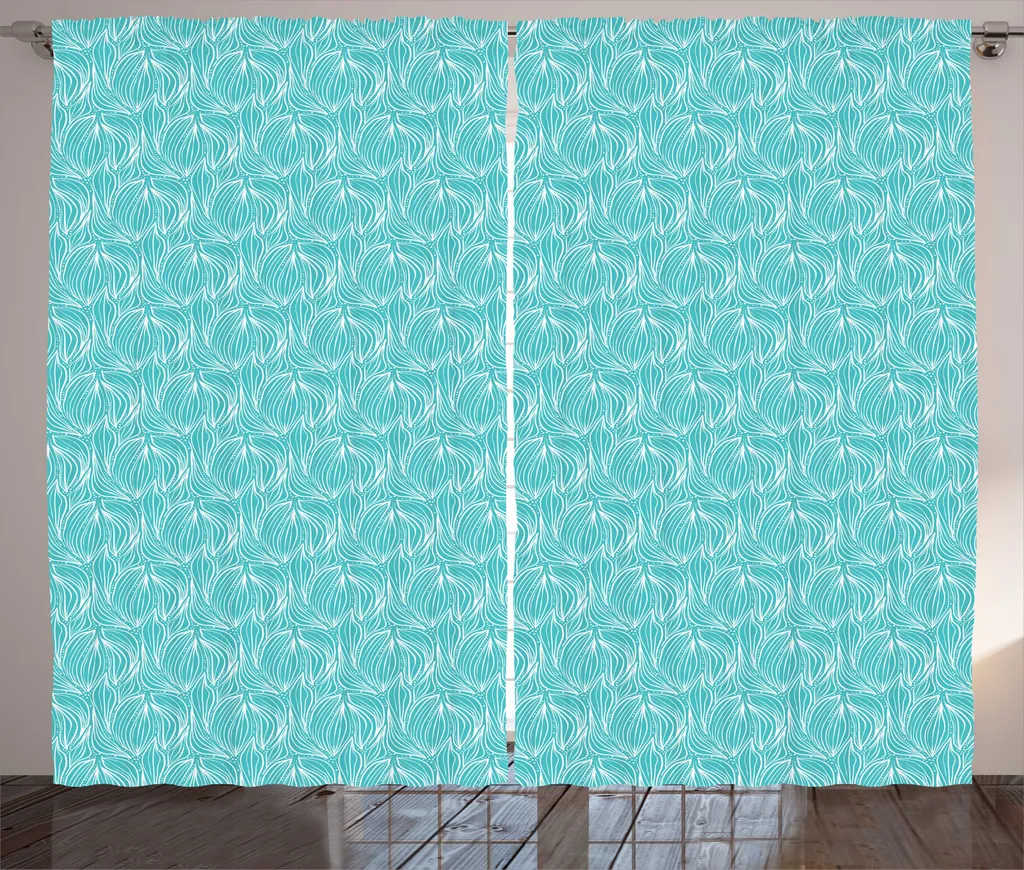Paire de Rideaux Art Floral avec Bande Universelle 280 x 225 cm Deco