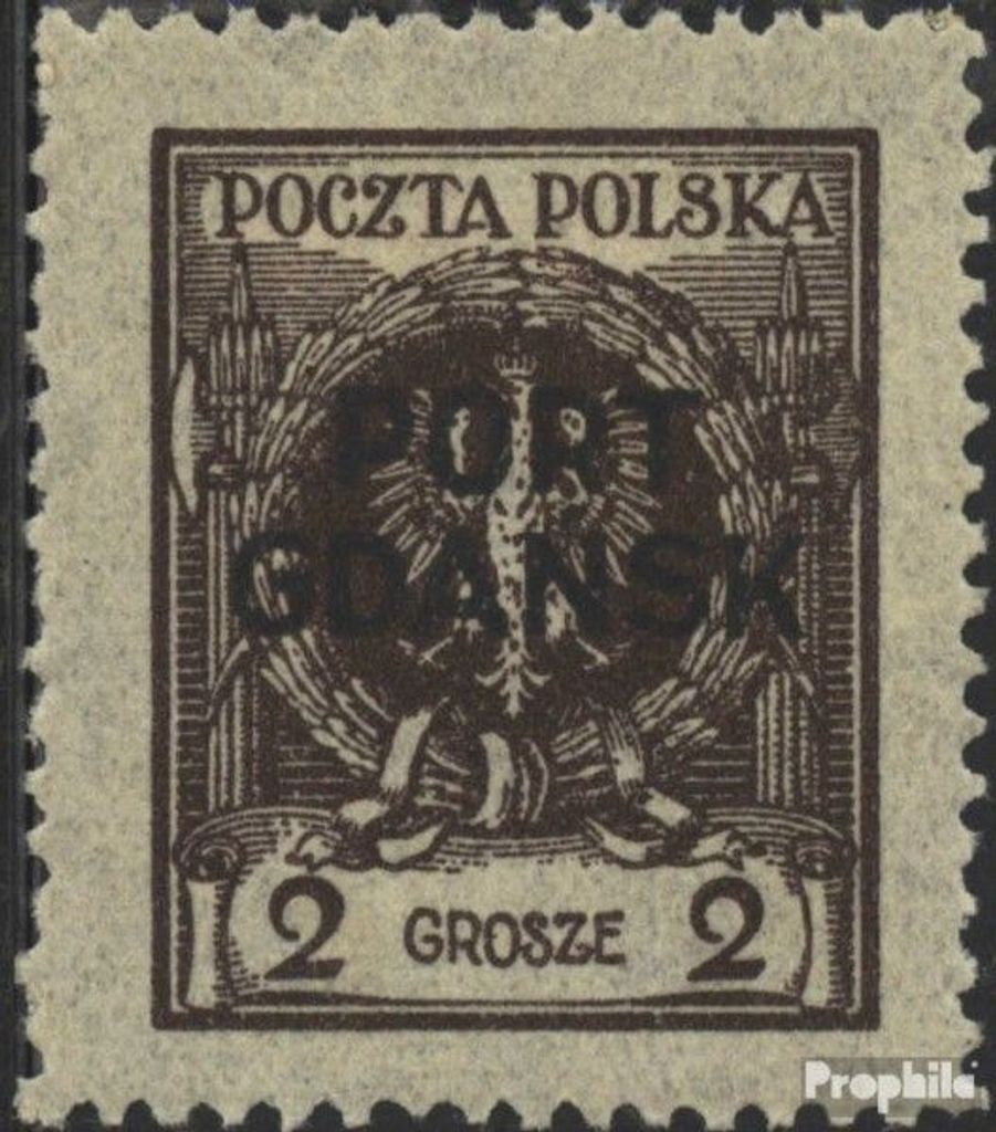 Briefmarken Polnische Post Danzig 1925 Mi 2a mit Falz Aufdruckausgabe