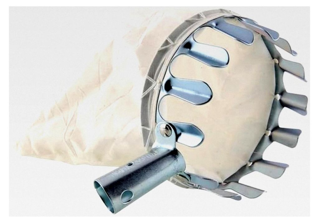 Obstpflücker für Äpfel und Birnen, verzinkt, Erntehelfer für Teleskopstangen und Stiele, Stoffbeutel für Obstsammlung