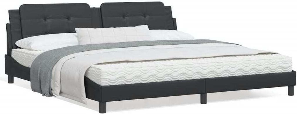 Maison Exclusive - Bettgestell ohne Matratze "Zadar" Schwarz 200x200 cm Kunstleder