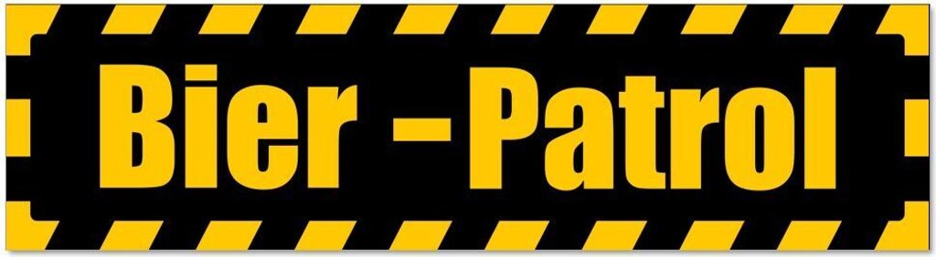 Kiwistar - Autoaufkleber - Gelb - Schwarz - 60 x 16 cm - Bier Patrol gestreift - Hinweis Aufkleber Sticker für Auto, Kfz, Fahrrad, PKW, LKW