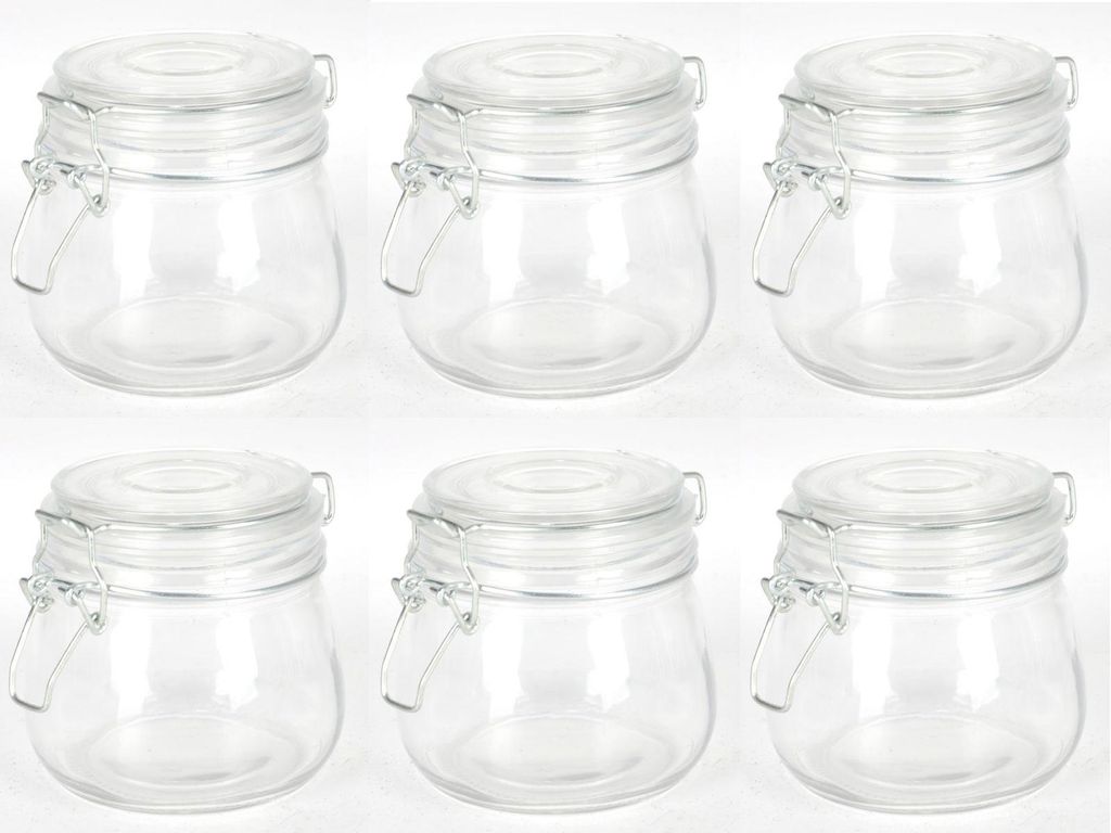 6er-Set Drahtbügelglas 0,5L Einmachgläser Einweckglas Produktbild 