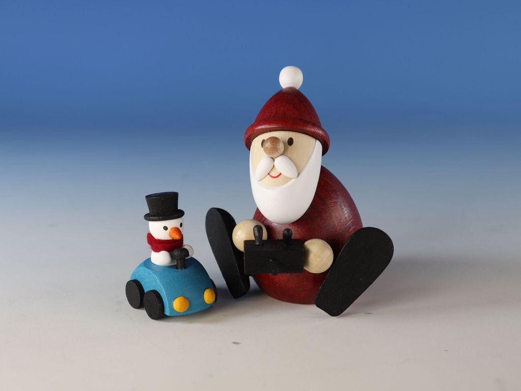 Weihnachtsmann mit ferngesteuertem Auto (8,3cm) von Ullrich Kunsthandwerk