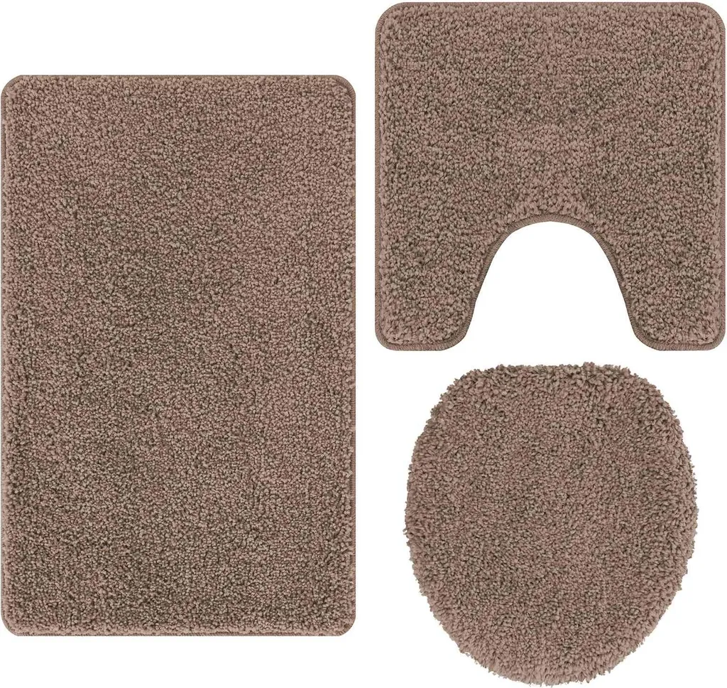 vidaXL Set Tappetini Bagno 3 Pezzi Marrone PP Antiscivolo | Offerta