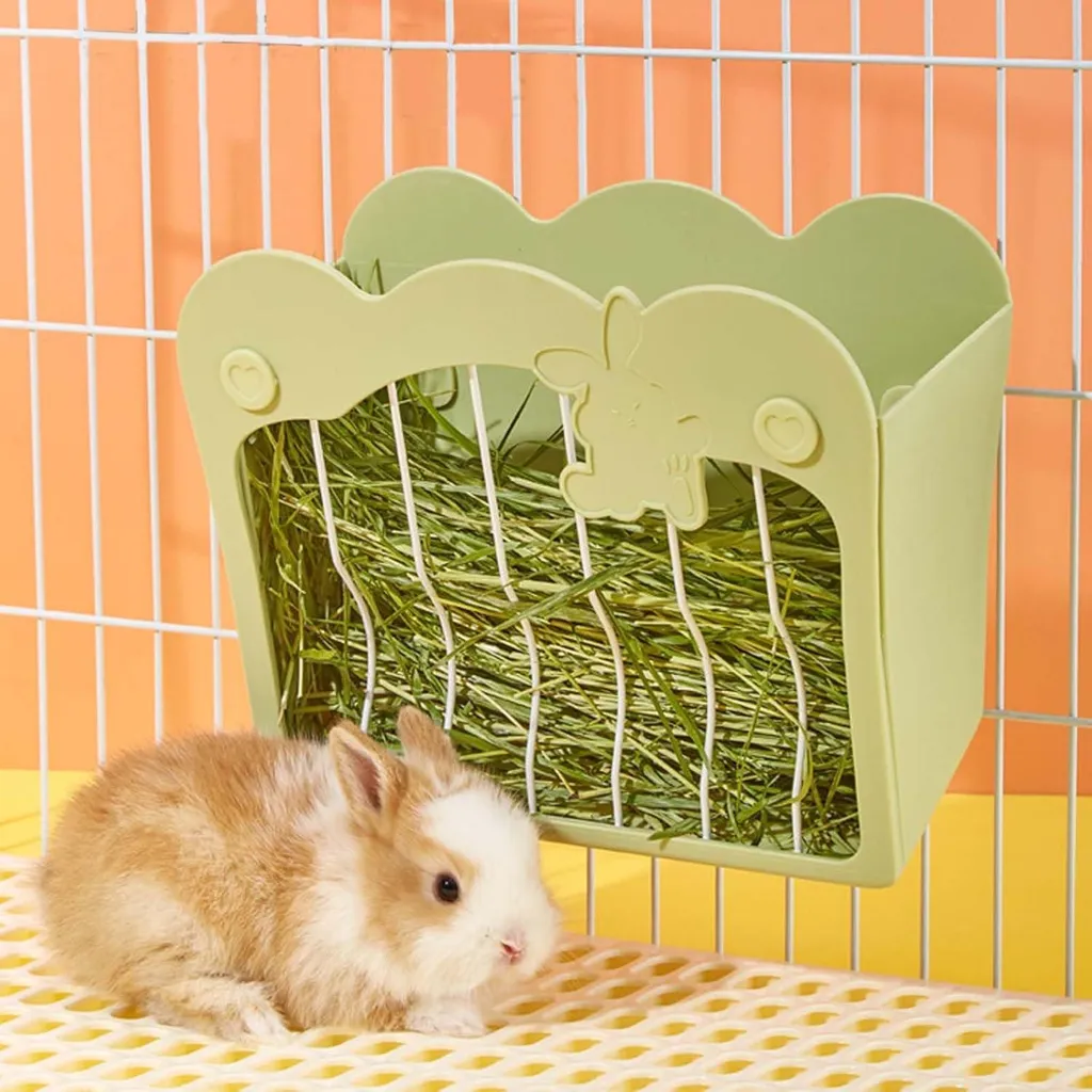 Râtelier à foin pour lapin avec système de fixation anti-gaspillage - 2