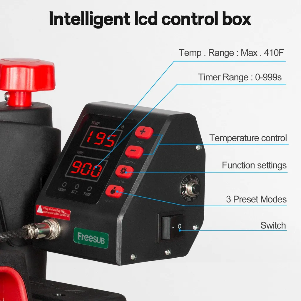 Machine de Sublimation Polyvalente 8 en 1 avec Écran LCD et Prise EU - 9