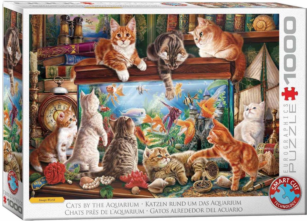 Eurographics Puzzle Katzen am Aquarium, 1000 Teile, 68 x 48 cm, 6000-6138