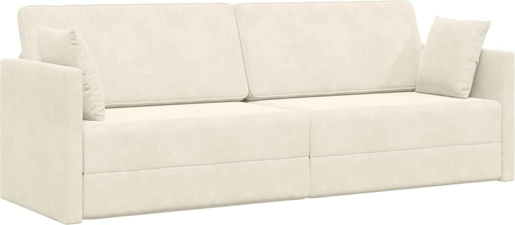 vidaXL Boden-Sofa-Bett Creme 213 x 70 x 77 cm Samt