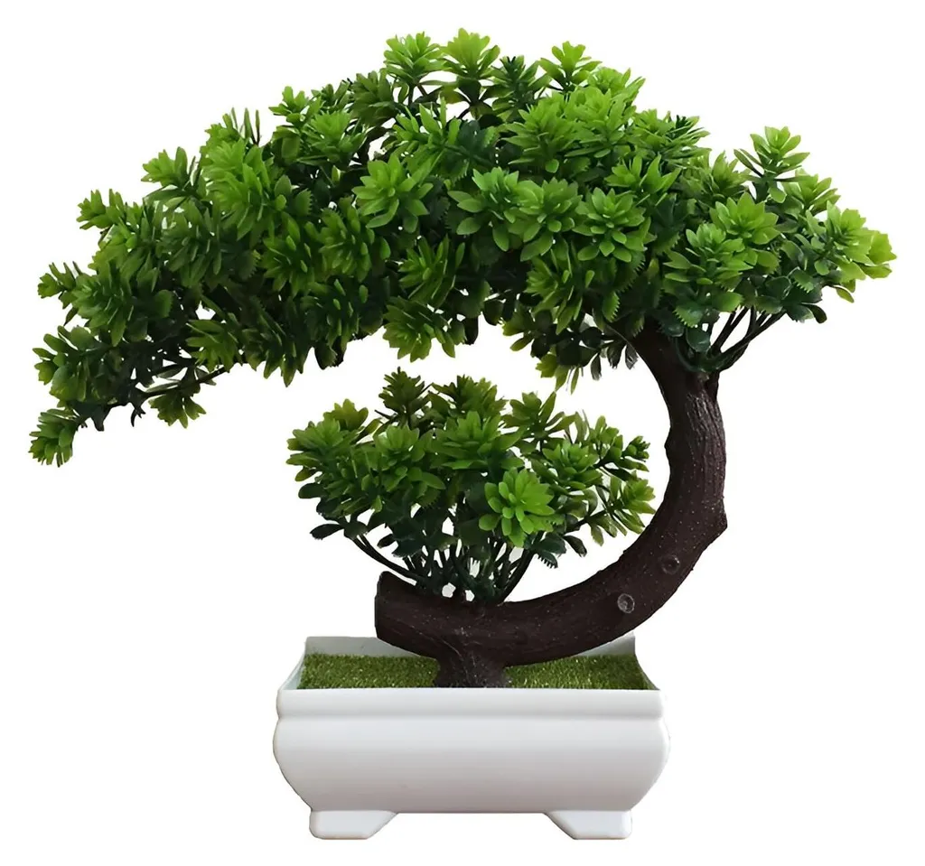 Bonsaï Artificiel Réaliste avec Mousse et Pot Déco pour Table - 25cm