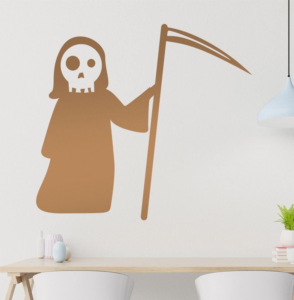 KIWISTAR Sensenmann - Sterben Mord Tod Henker Schädel Wandtattoo in 6 Größen - Wandaufkleber Wall Sticker - Dekoration, Küche, Wohnzimmer, Schl...