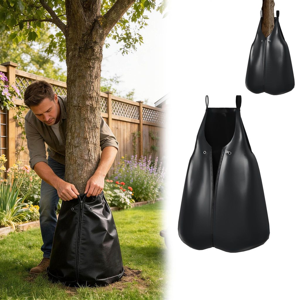 Lot de 5 sacs d'arrosage pour arbres TRMLBE 75 L, noir, à Image du produit 