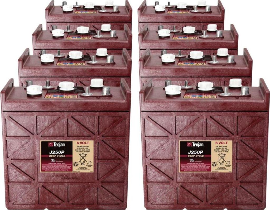 8x Traktionsbatterie Trojan J250P 6V 250Ah Deep Cycle DT-Anschluss