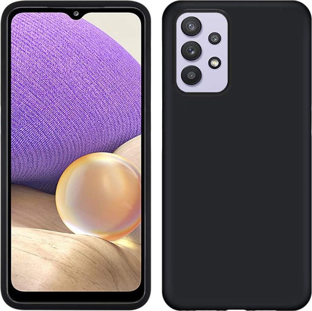 Galaxy A32 5G Hülle, LaimTop Flüssig Silikon Soft Gummi Schutzhülle für Samsung Galaxy A32 5G Schwarz
