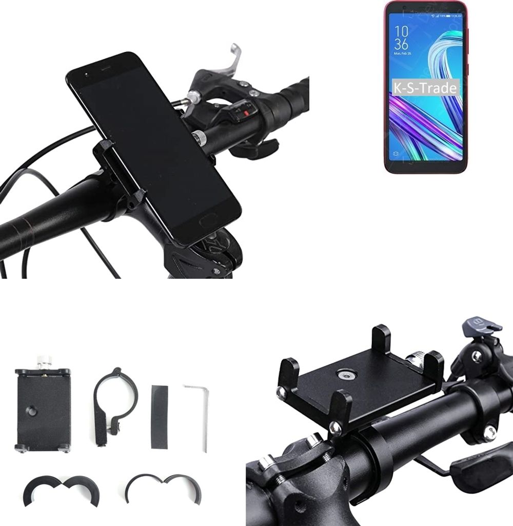 K-S-Trade Handyhalterung für das Fahrrad kompatibel mit Asus ZenFone Live (L2) SD425 Halter Lenkstange Fahrradhalterung Motorrad Bike Mount