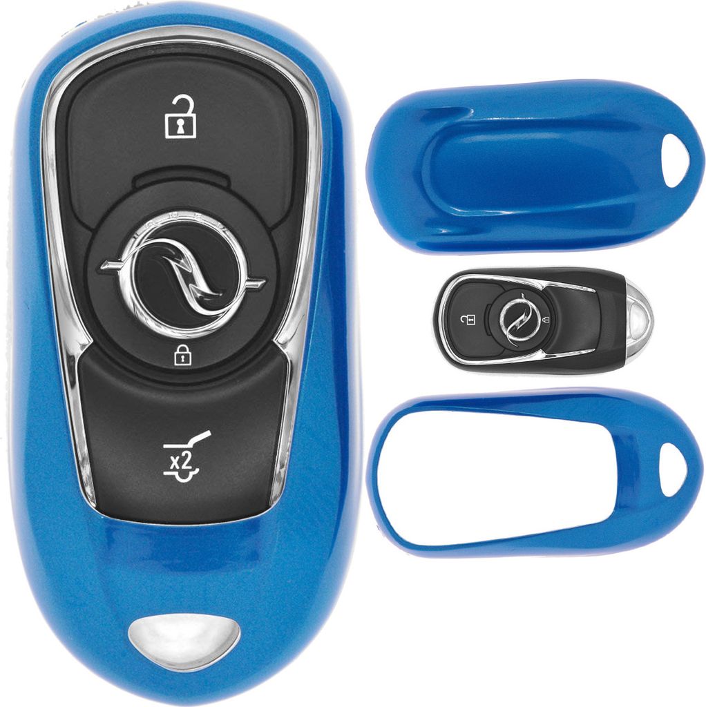 Auto Schlüssel Kunststoff Hülle ABS Plastik Schutz Cover Blau kompatibel mit Opel Astra K Corsa E Zafira Insignia B KEYLESS SMARTKEY