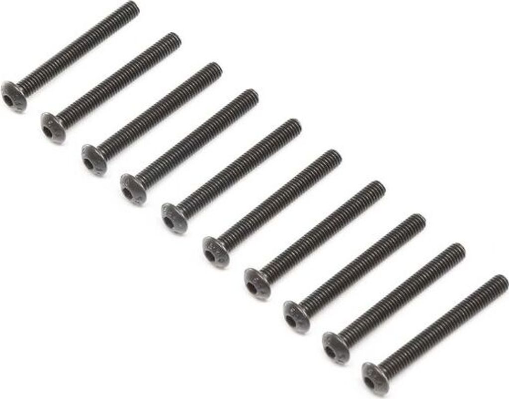 Losi Button Head Screws, Stl, BO, M4 x 35mm (10)