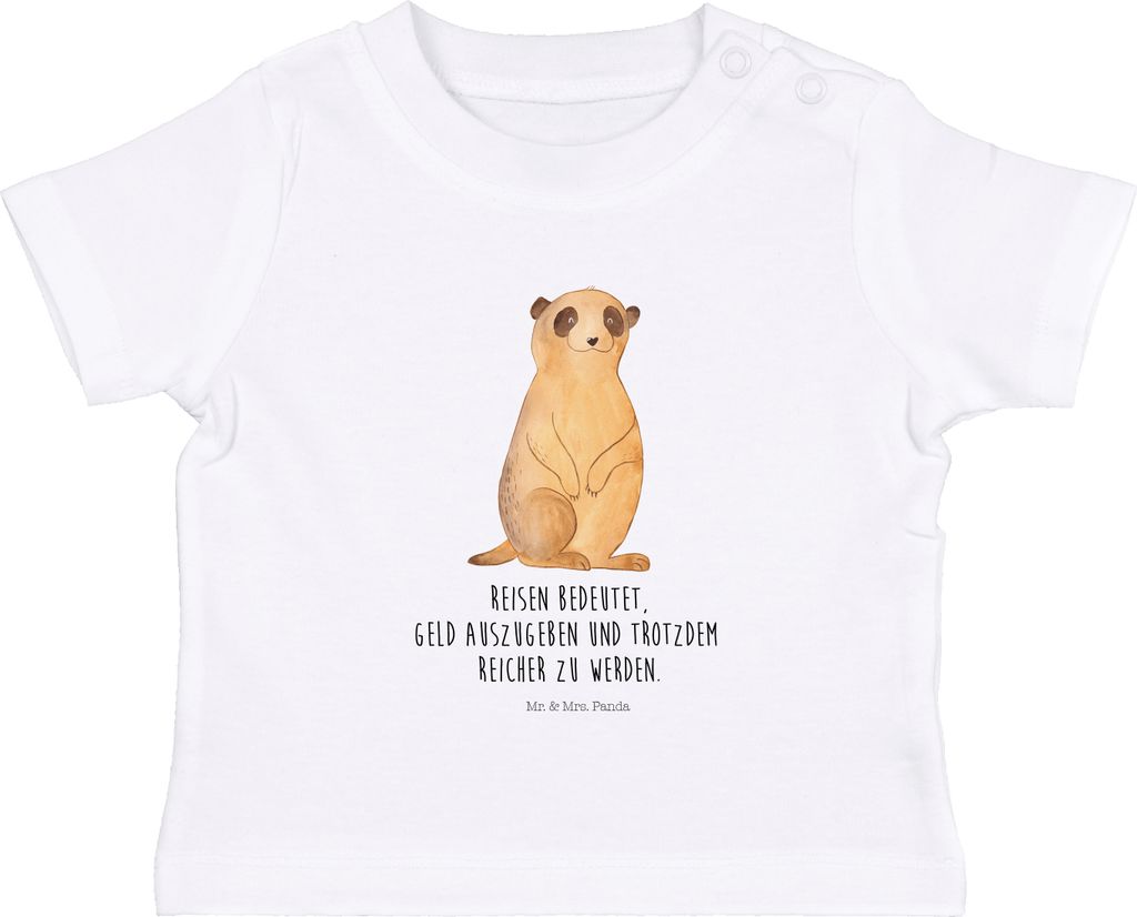 Mr. & Mrs. Panda Organic Baby Shirt Erdmännchen 0. - 6. Monat - Weiß - Geschenk, T-Shirt, Afrika, Traveling, Roadtrip, Kinder, Spruch, Reisen, Ba...