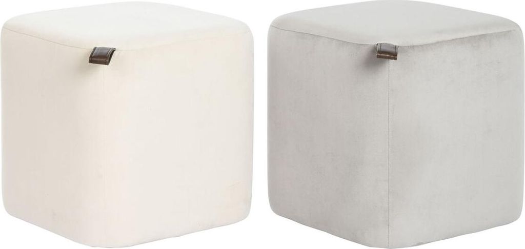 Fußstütze DKD Home Decor Gelb Blau Beige Grau Scandi 35 x 35 x 35 cm (2 Stück)