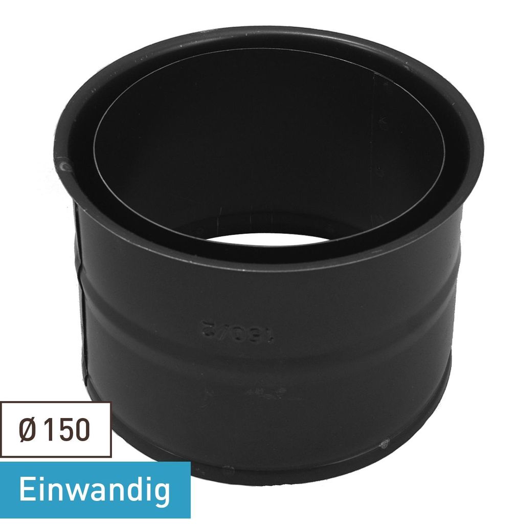 Raik Basic Doppelwandfutter 150mm schwarz für Rauchrohr / Ofenrohr
