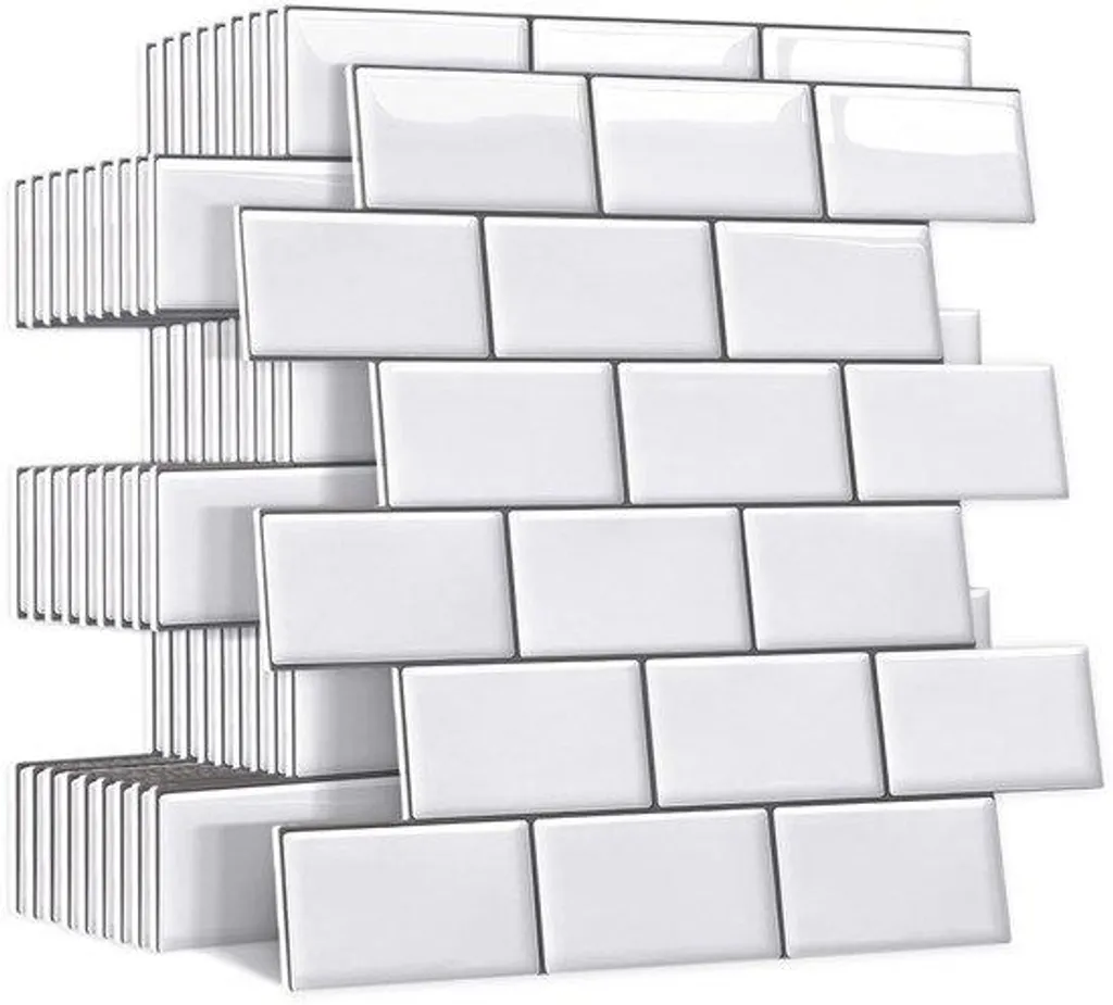 Rénover carrelage sans travaux avec la feuille PVC blanc métro 10 pcs