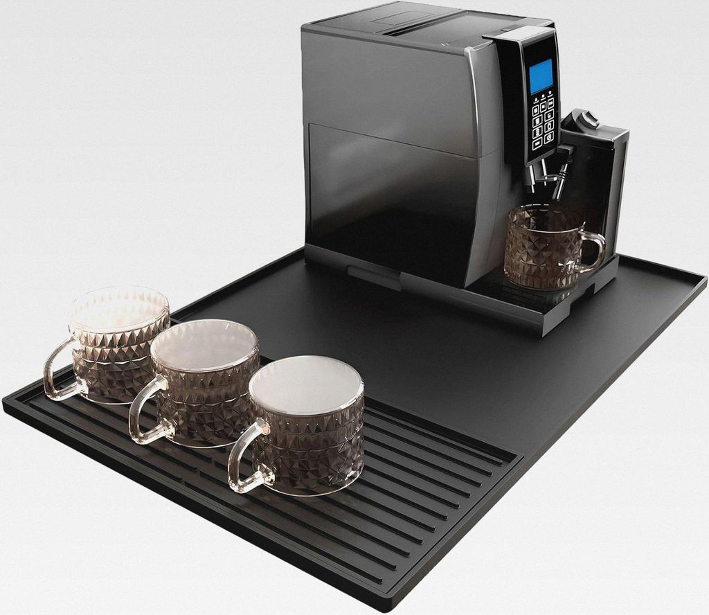 Kaffeemaschine Abtropfmatte Geschirr, 60x40 cm Große Silikonmatte Unterlage für Kaffeemaschine mit 39,5x19 cm Abnehmbarer Geschirr Abtropfmatte, ...