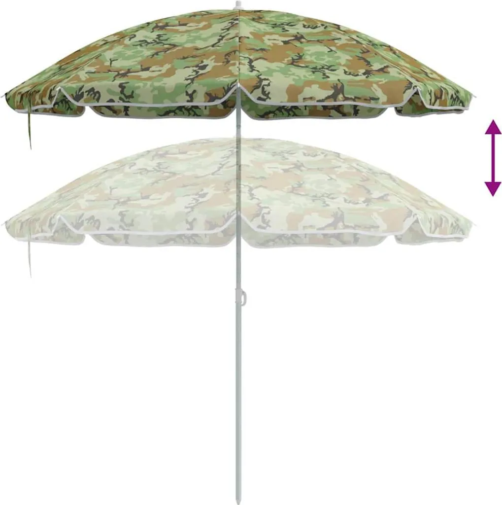 Design New Beach Parasol Verde 263 x 263 x 272 cm Poliestere e Metallo - Ombrelloni Mobili2025 CHY5352750 1pacco - 6