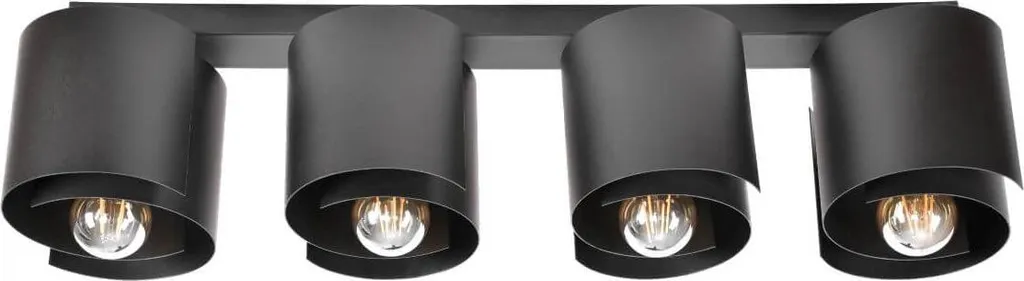 HUGO 4 Lampada Soffitto Nero Opaco: Illuminazione Loft Industriale Top