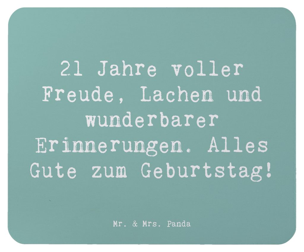 Mr. & Mrs. Panda Mouse Pad Spruch 21. Geburtstag Freude - Meeresbrise - Geschenk, pc mausunterlage, Geburtstagsgeschenk, Mauspad, Lachen, Alter, la...