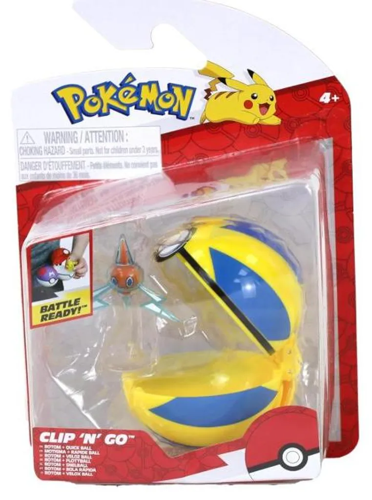 Jouet Pokémon Clip 'n' Go Motisma et Quick Ball pour Dresseur Nomade