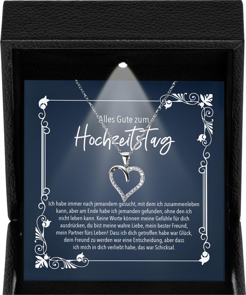 22Feels Hochzeitstag Geschenk Ehefrau Frauen Schmuck - Silber 925/000 Herz Halskette Damen - An Meinen Schatz - Romantisch Ich Liebe Dich Kette - K...