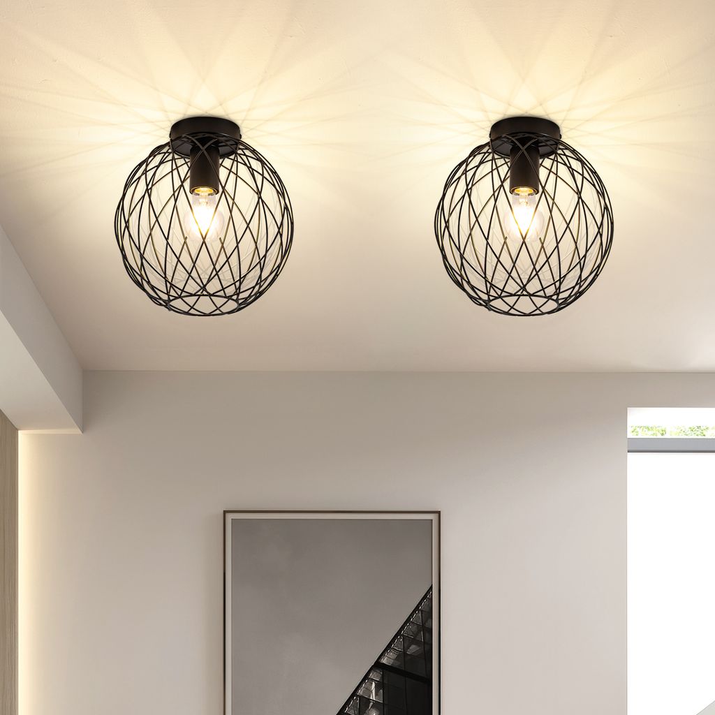 ZMH stropné svetlo retro kuchynská lampa čierna stropná Obrázok produktu 