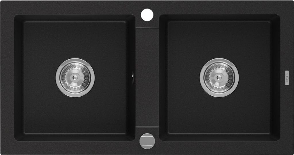 Mexen Mario 2-miskový granitový dřez  820 x 436 mm, Černá - Obrázek produktu 