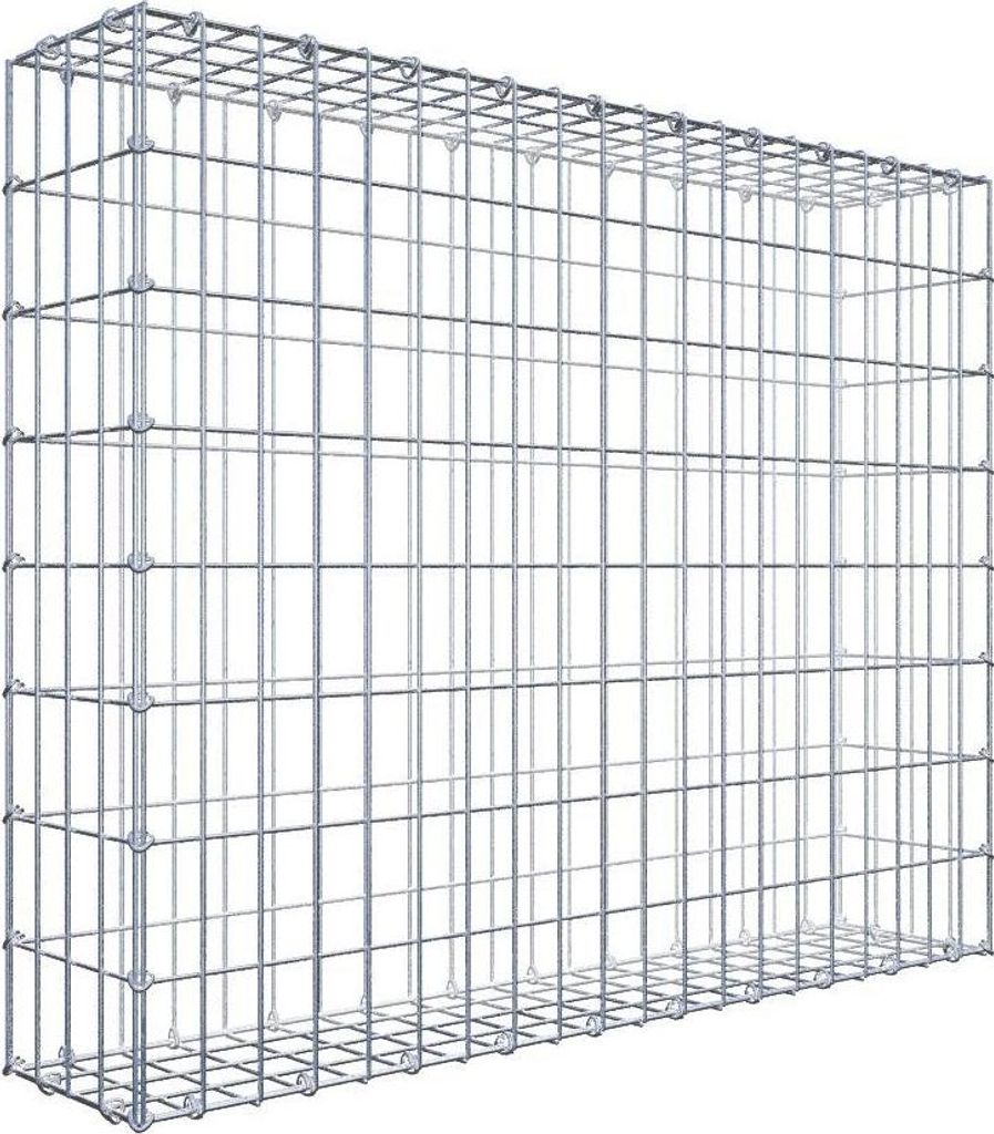 Gabione 100 cm x 80 cm x 20 cm (L x H x T), Maschenweite 5 cm x 10 cm, C-Ring