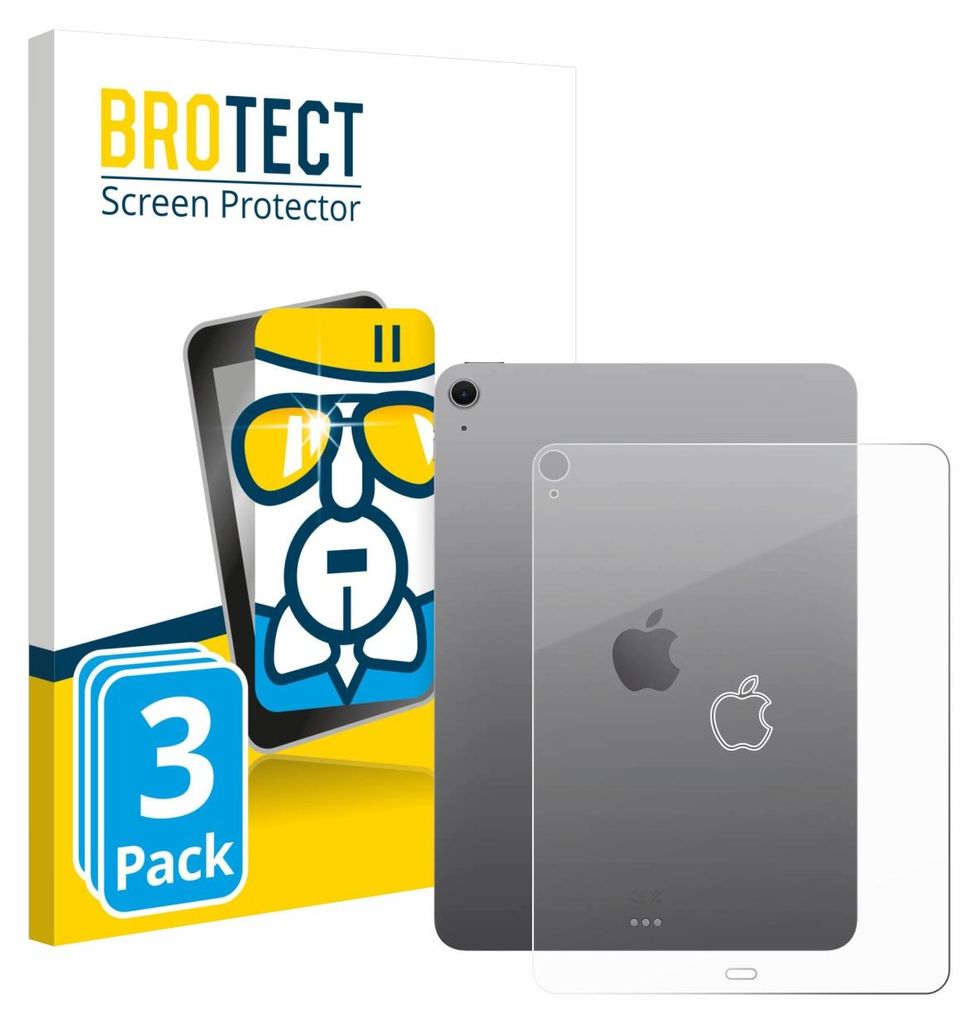 3x BROTECT Schutzglas für Apple iPad Air 13" M4 2026 (Rückseite) Schutzfolie Panzer Folie Glas Display Schutz klar