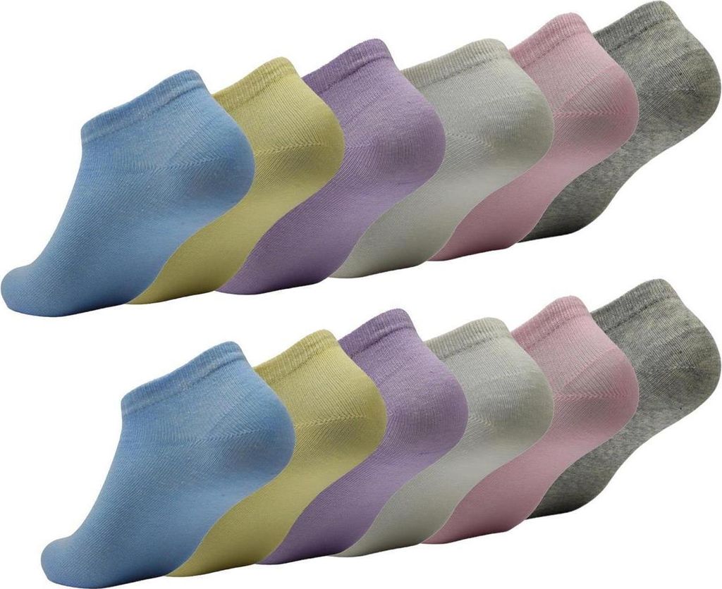 12 paia di calzini da donna in cotone basic, 12 paia, mix Immagine del prodotto 