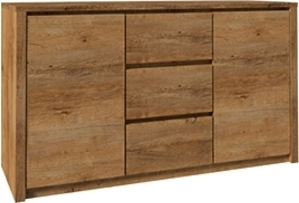 Kommode Selun 02, Farbe: Eiche Dunkelbraun - 80 x 140 x 43 Produktbild 