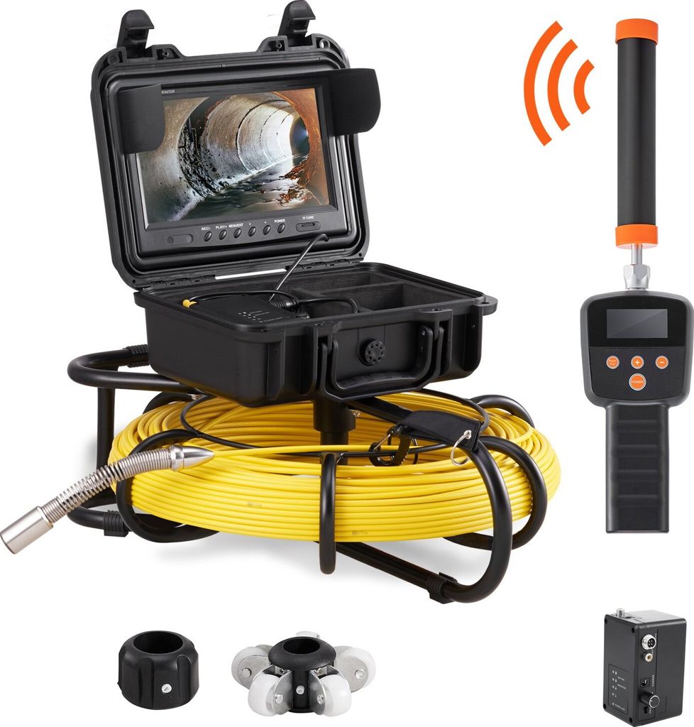 Rohrkamera Inspektionskamera 91,5m Rohrkamera 720P Kanalkamera 512Hz-Ortungsgerät Endoskop-Kamera 12V 4500mAh Lithium-Akku 6Stunden