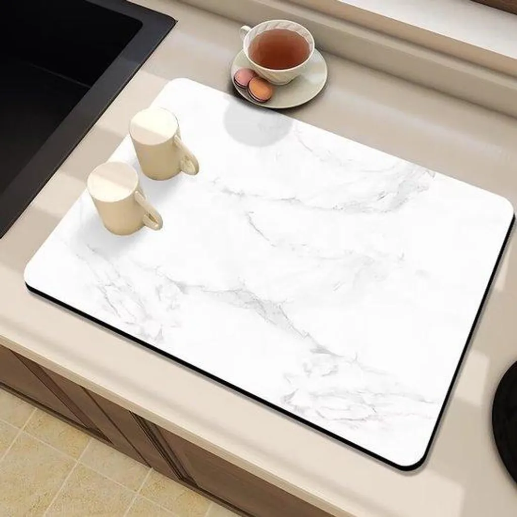 Tapis d'égouttage à séchage rapide blanc 60x40 cm pour votre cuisine