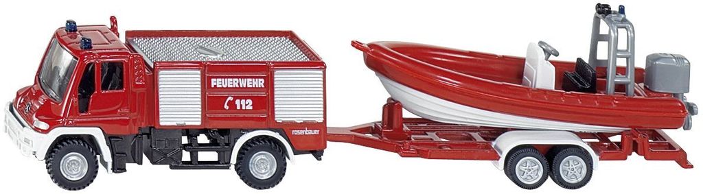 SIKU 1636 Unimog pompier avec bateau, No. 1636 Image du produit 
