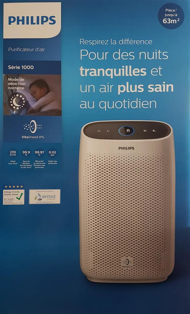 Purificateur d'air silencieux Philips AC1215 anti-allergènes HEPA
