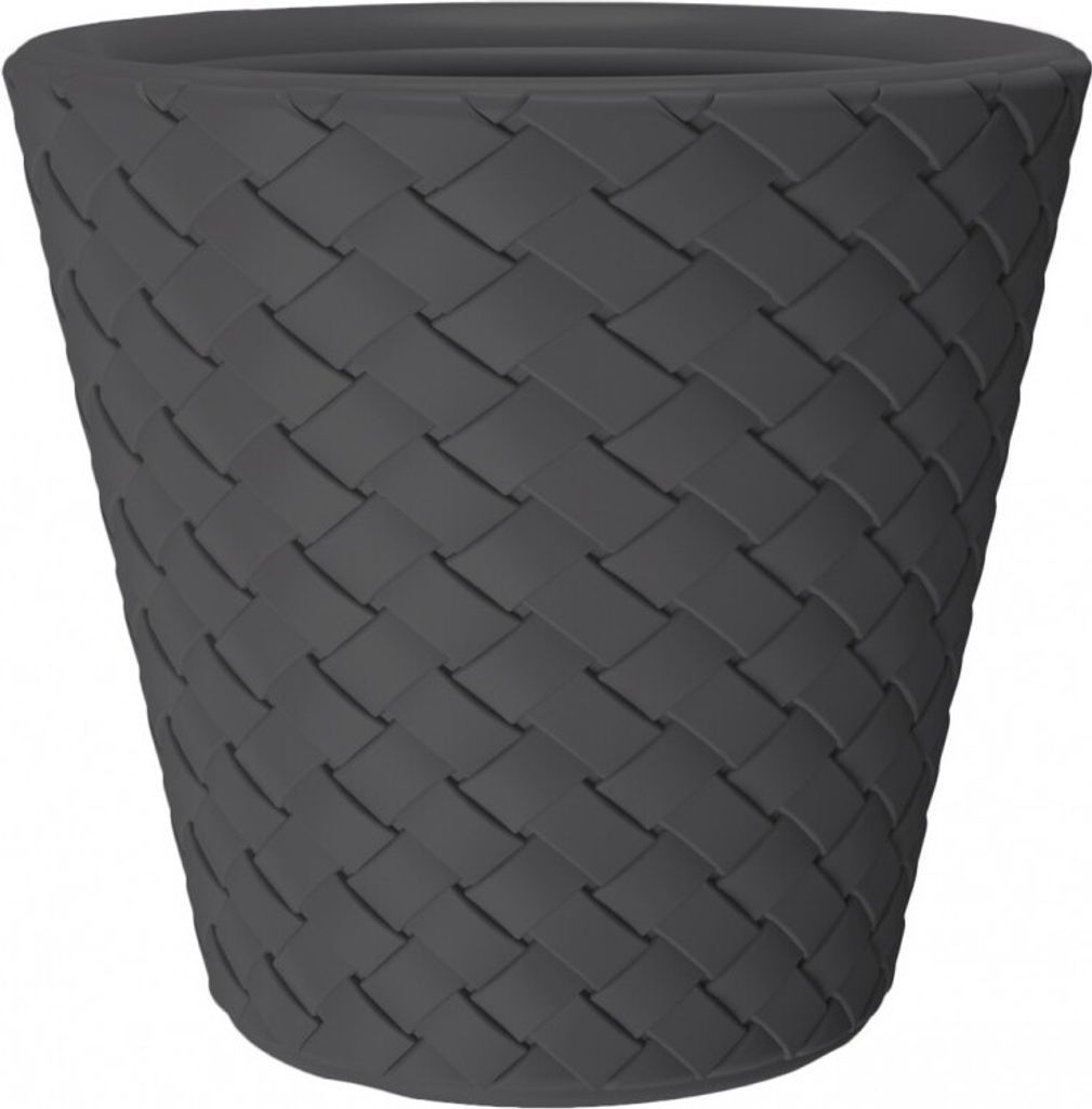 Kreher XXL Pflanzkübel 'MATUBA' in Geflecht Optik in Anthrazit, Maße: 60 x 59 cm