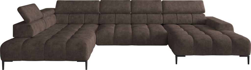 Plaza Ecksofa in U-Form, Linke Seite | Funktional Komfortable Schlaffunktion Verstellbare Kopfstützen Verstellbarer Sitz Wellenfedersystem Hochela...