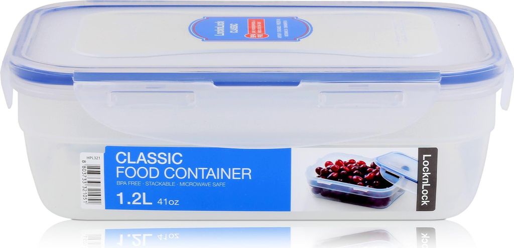 LocknLock Classic HPL321 Frischhaltedose 1,2L - Luft & Wasserdicht (1er Pack)