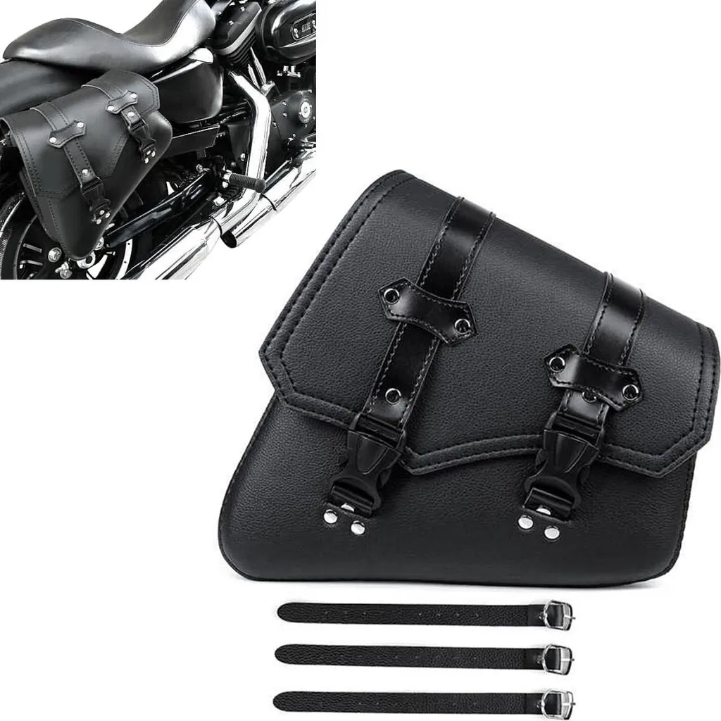 Sacoche moto latérale SB4 droite en cuir synthétique robuste et stable