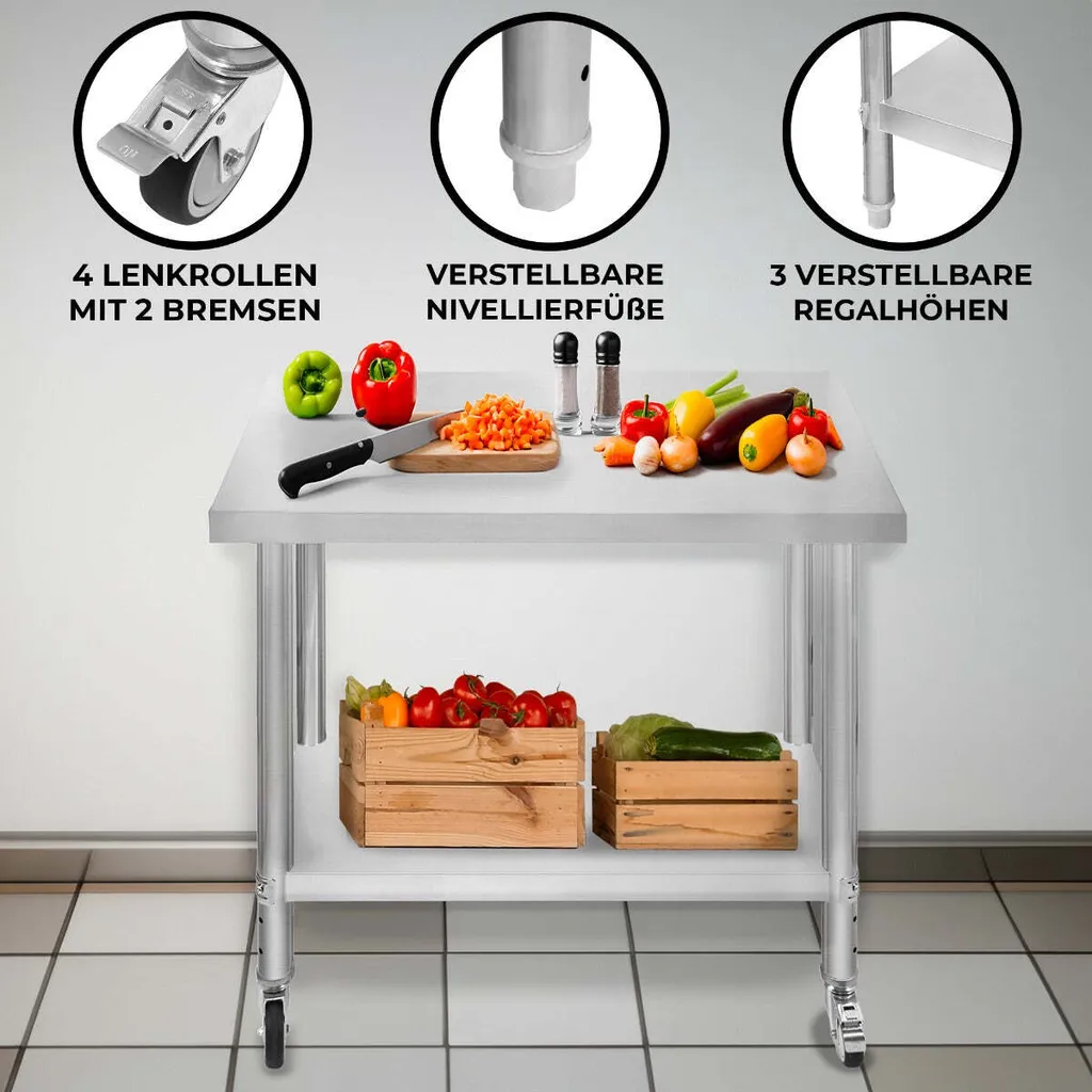 Table de travail inox pour cuisine et laboratoire - Format 60x90cm - 2